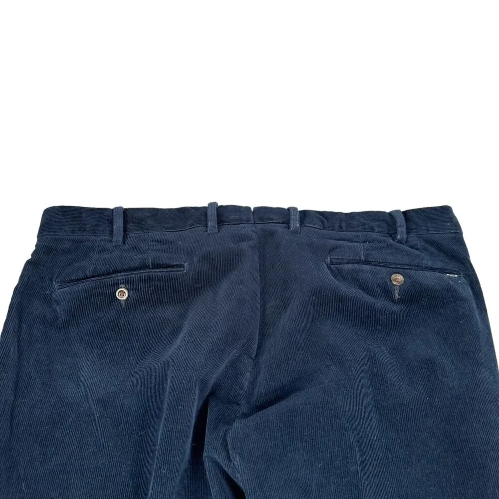 Polo Ralph Lauren Corduroy Pants Men’s 38 x 29.5 Navy Blue Blend Slim Fit Cotton